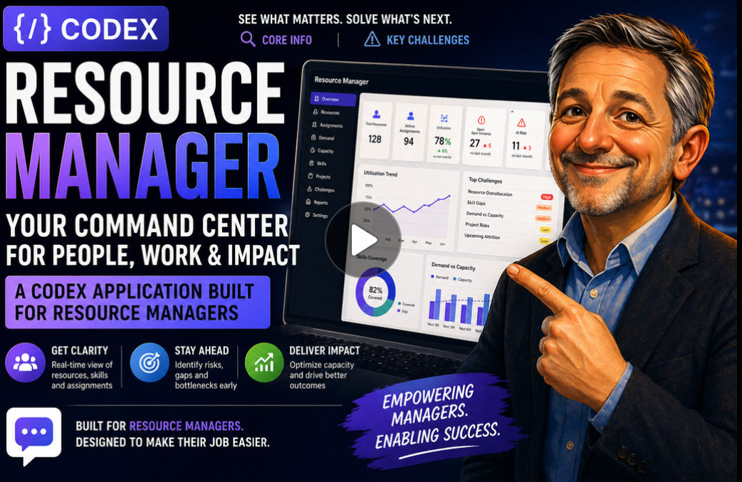 Codex Resource Manager promotional graphic showing the resource-management dashboard